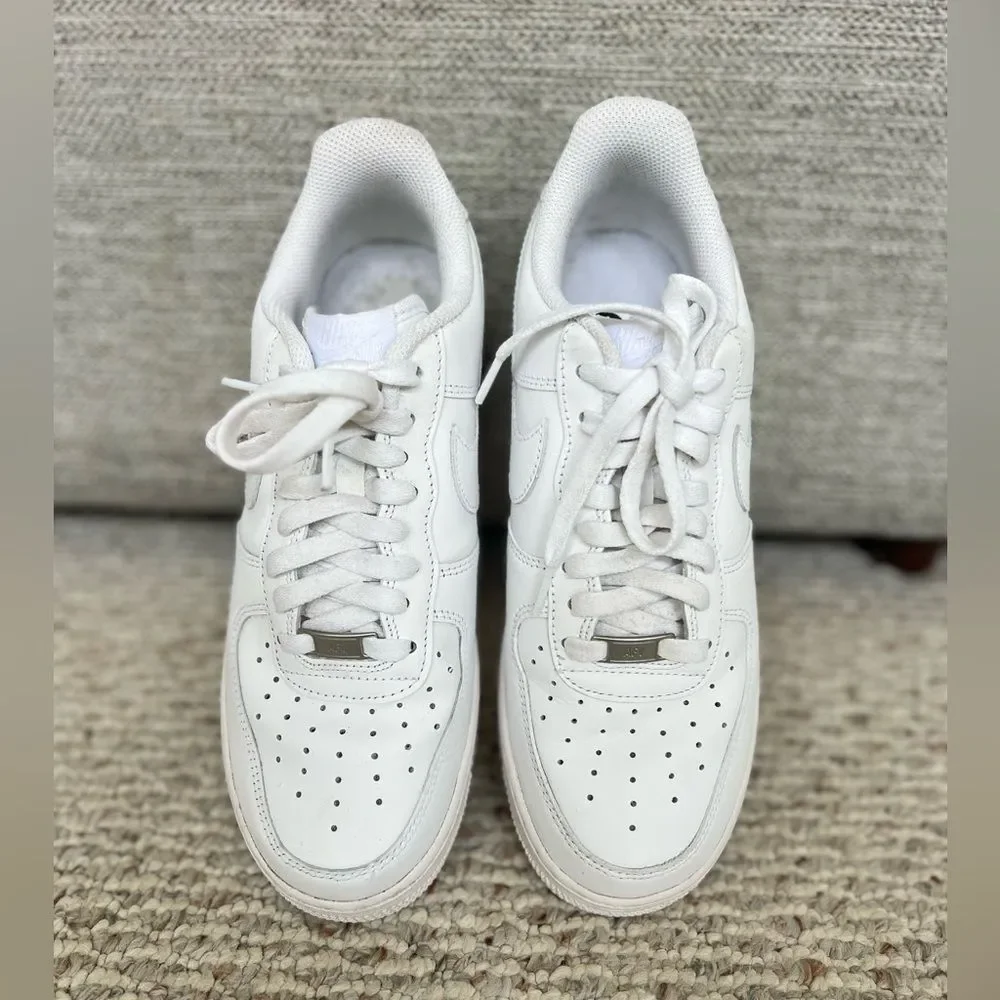 Men's Nike Air Force 1 '07 White Leather Sneakers